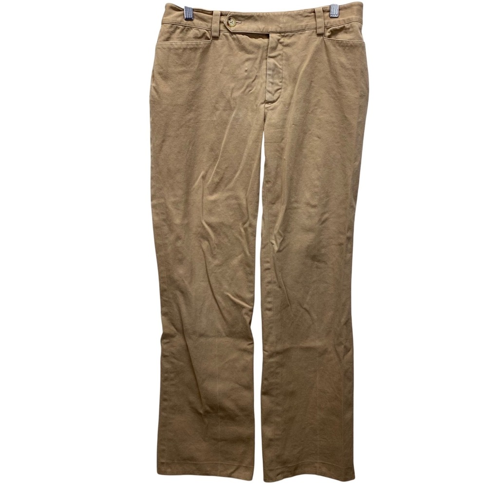 Lauren Ralph Lauren Straight Leg Pants Womens 6 Tan Khaki Cotton Stretch Chino